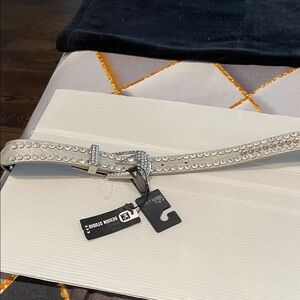 MMS Design Studio Silver Rhinestone Belt